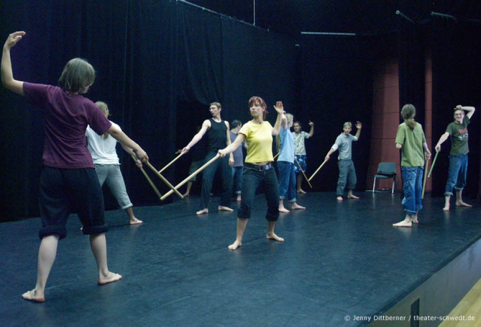 Workshop Bühnenkampf unter der Leitung von Schauspieler Daniel Heinz, Theater Frankfurt